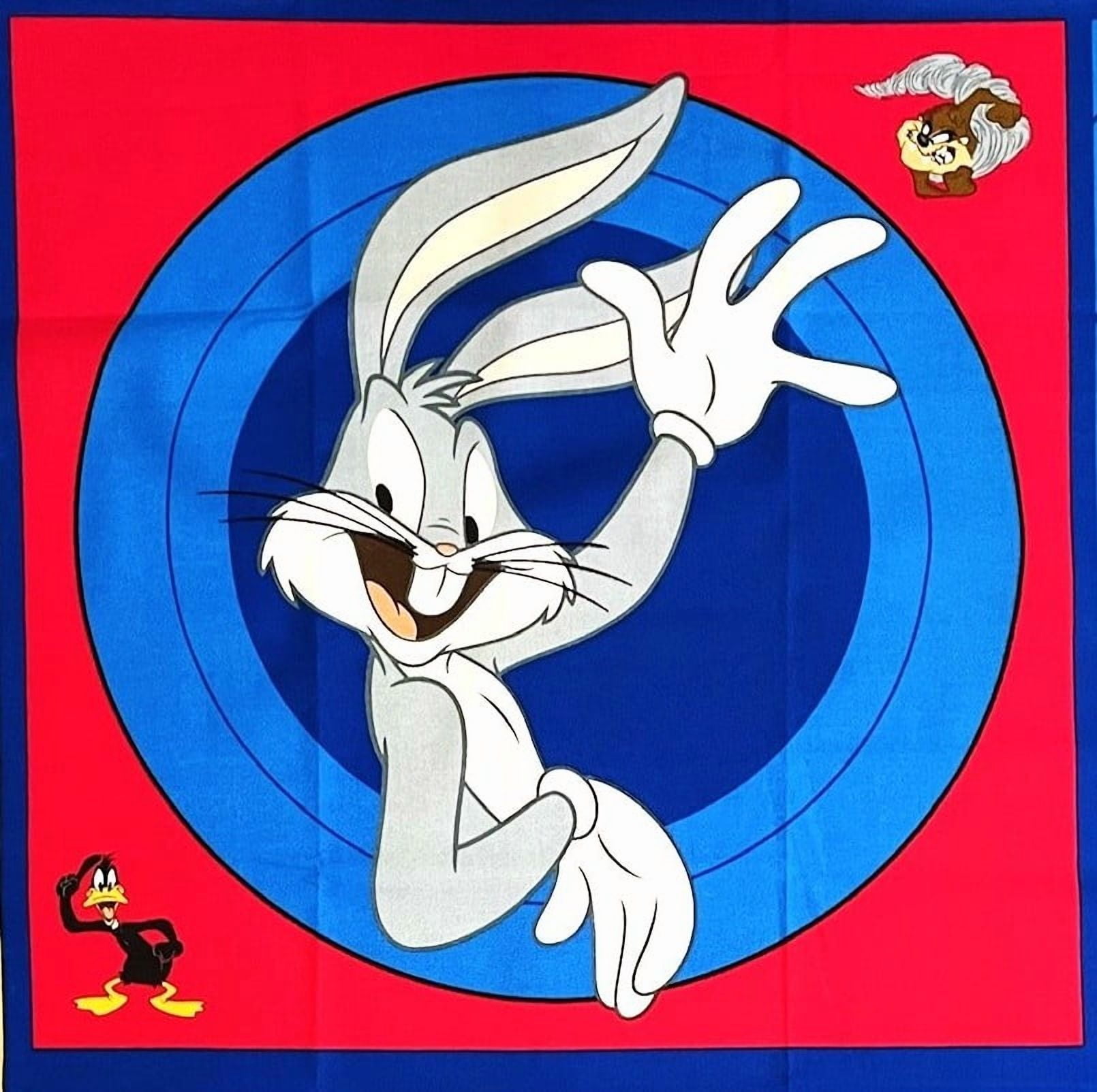 1 Panel - Looney Tunes Bugs Bunny Sylvester Tweety & Friends Quilt Pillow Cotton Fabric Panel (Great for Quilting, Sewing, Craft Projects, Wall Hangings, Throw Pillows & More) 35" X 44"