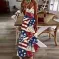 thumbnail image 2 of Cmfcve Patriotic Dress for Women Sleeveless Deep-V Neck Summer Maxi Dress Flowy A-Line Beach Vacation Outfit, 2 of 5