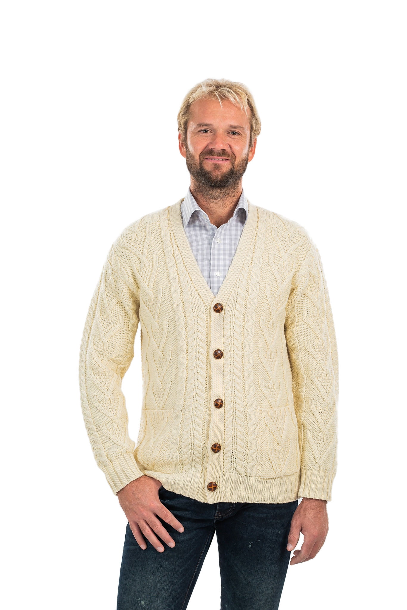 mens irish wool cardigan sweater