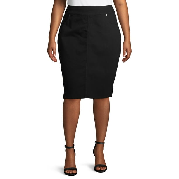 Alivia Ford Women's Plus Size Pull-On Denim Skirt - Walmart.com