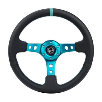 NRG Innovations NRG-RST-002RCF, Black Leather, 320mm - Walmart.com