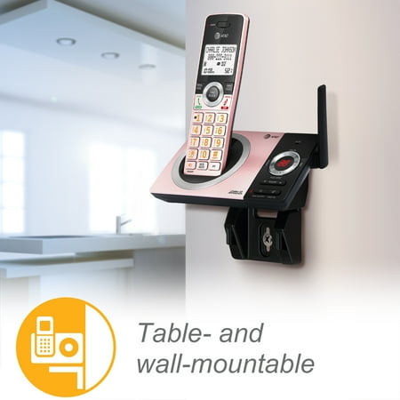 AT&T CL82229 2 Handset Cordless Expandable Answering System with Smart Call Block, Rose Gold