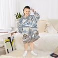 thumbnail image 6 of FORMRS Wearable Blanket Hoodie with Sleeves for Kids Cozy Flannel Sweatshirt, Blue Snowy Mountain, 6 of 7