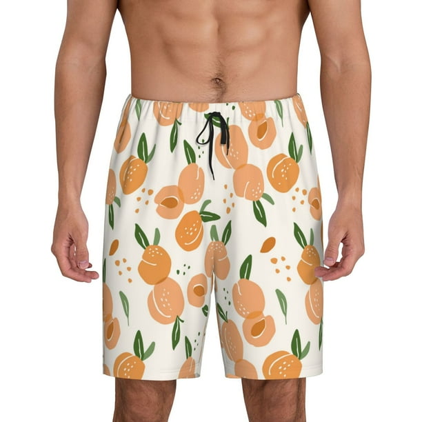 Fotbe Peaches Pantalones Cortos de Pijama para Hombre, Ropa de Dormir, Pantalones de Pijama Cortos para Hombre-Large