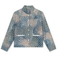 thumbnail image 4 of Jackets for Women Winter Coat Jackets Flannel Stand Collar Jacket(Blue Snakeskin Textured Pattern,Size:S-4XL), 4 of 7