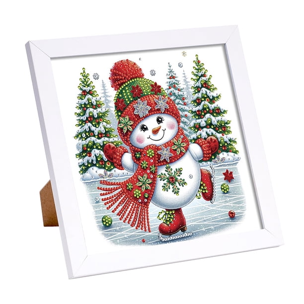 Kit 5D DIY Con Forma Especial Parcial Muñeco Nieve Navidad 19 2x19 2 Cm