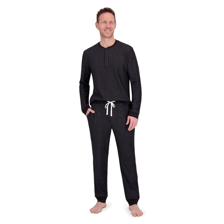 Hanes Men's Raschel Thermal Henley Pajama Set photo 1