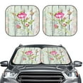 thumbnail image 6 of Lsque Vintage Wood Background with Floral 2 PCS Windshield Sun Shade | CarFoldable Window Covers | Car Accessories Reflect UV for Universal Cars SUV Truck | Small, 6 of 7