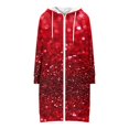 thumbnail image 3 of Women's Christmas Printed Long Sleeve Hooded Sweatshirt Jacket with Drawstring and Zipper Pockets, Fashionable Casual Wear for Fall and Winter,Deep Red,M, 3 of 6