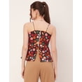 thumbnail image 4 of Moomaya Printed Peplum Tops For Women, Noodle Strap Blouse Top W/ Styles Back, 4 of 9