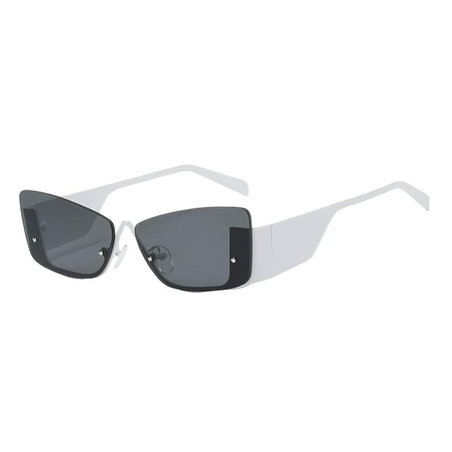 Gafas de sol rectangulares para mujer a la moda, montura , gafas de conducción s Blanco Yuyangstore Gafas de sol de moda