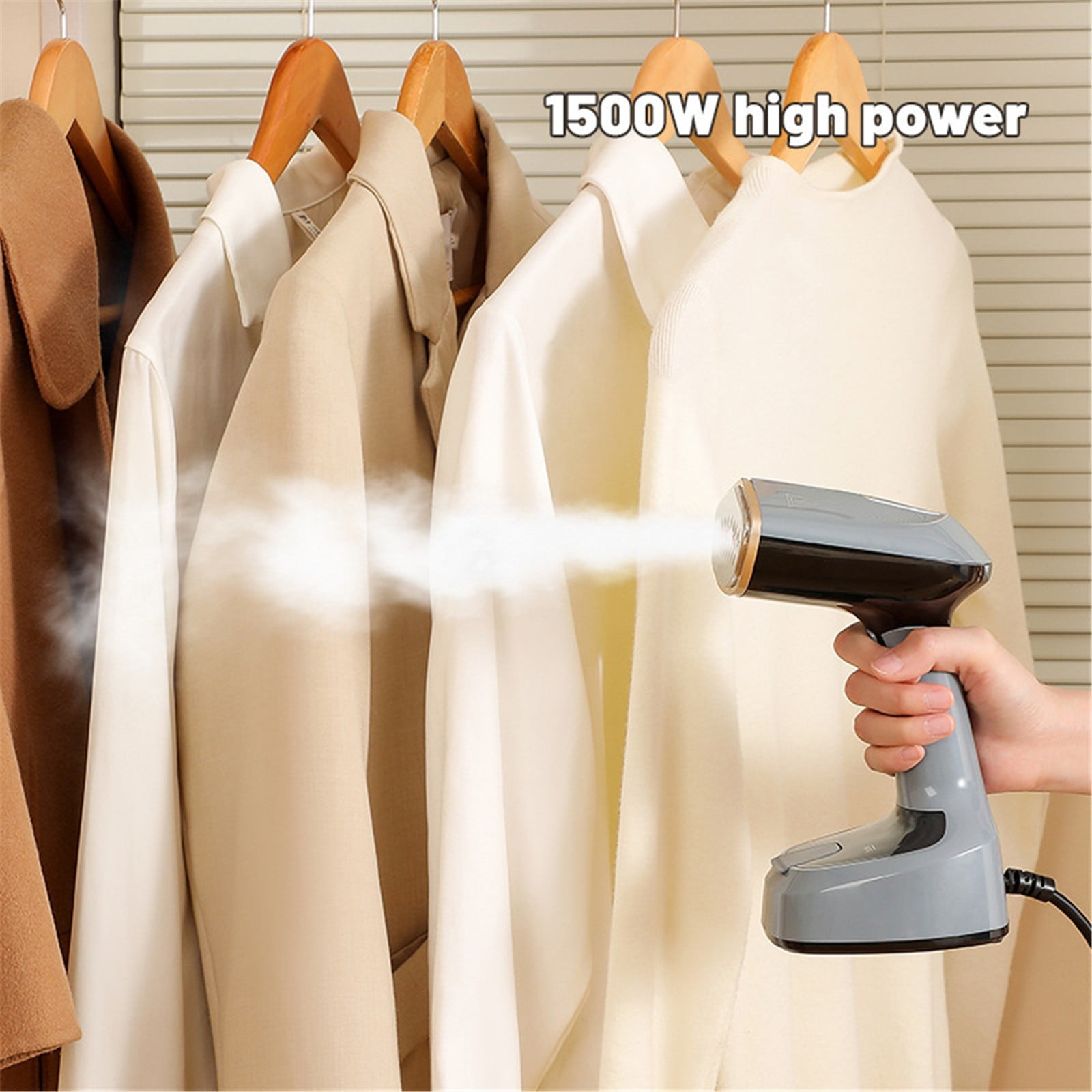 Gray + Decker Easy Store Foldable Garment Steamer, Heated Metal Plate, 10ft Cord, 8 Min of Steam
