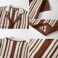 thumbnail image 6 of Bxsruta Men's Striped Knit Polo Shirt Short Sleeve Button Down Casual Breathable Mesh Top, 6 of 6