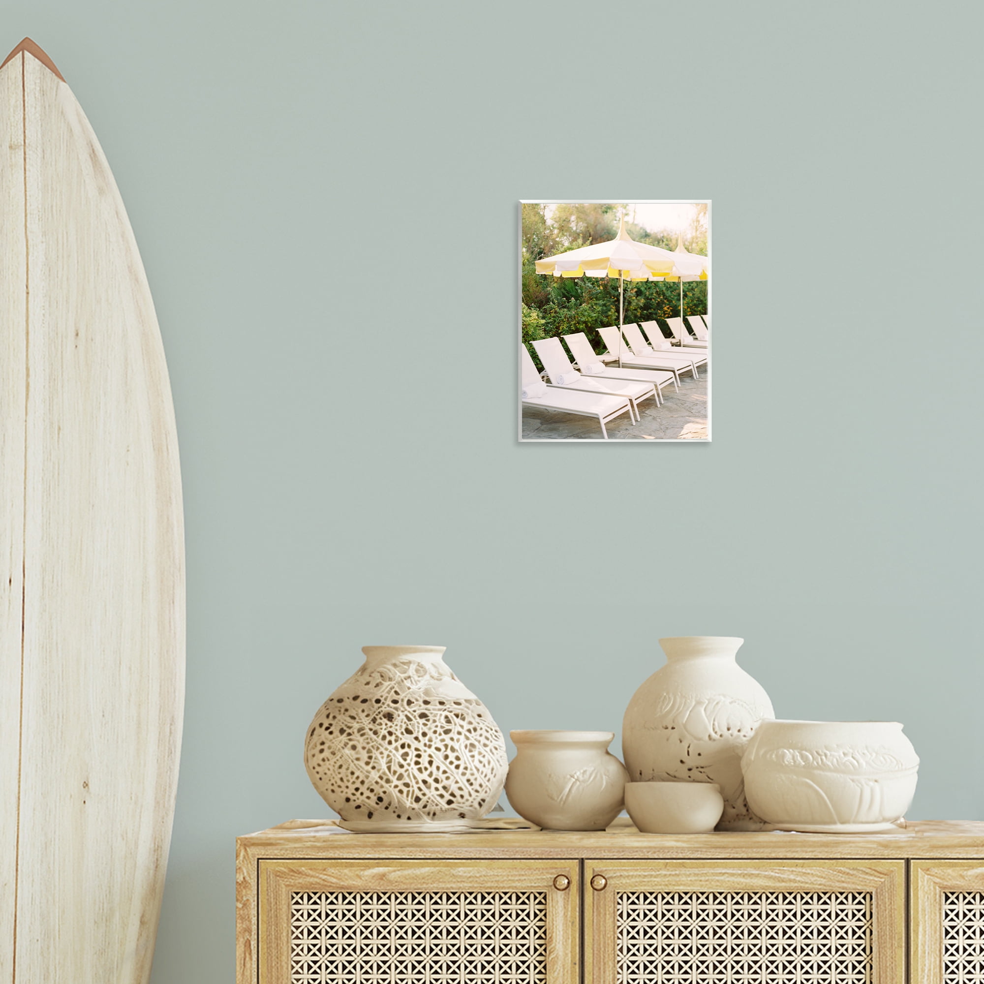 Stupell Industries Summer Pool Chairs Landscape Photography Unframed Art Print Wall Art, 11 x 14