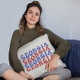 thumbnail image 2 of Georgia, USA State or Country, Groovy Retro Wavy Text Merch Gift, White Pillow Case 18X18 IN, 2 of 5