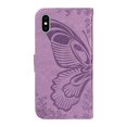 thumbnail image 6 of SaniMore Wallet Case for iPhone X/XS, PU Leather Embossed Butterfly Flip Folio Cover Card Holder [Kickstand][Wrist Strap] All Arpund Protective Shockproof Shell for iPhone X/XS(2018), Purple, 6 of 18