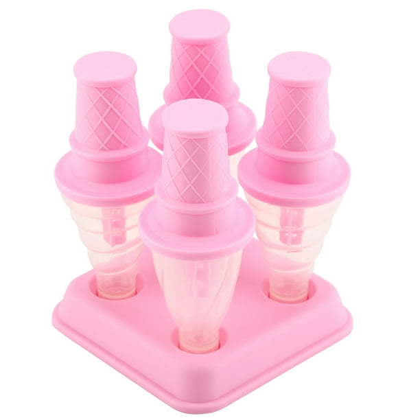 4Pcs Ice Cream Cone Molds Reusable Ice Lolly Freeze Desserts Mould