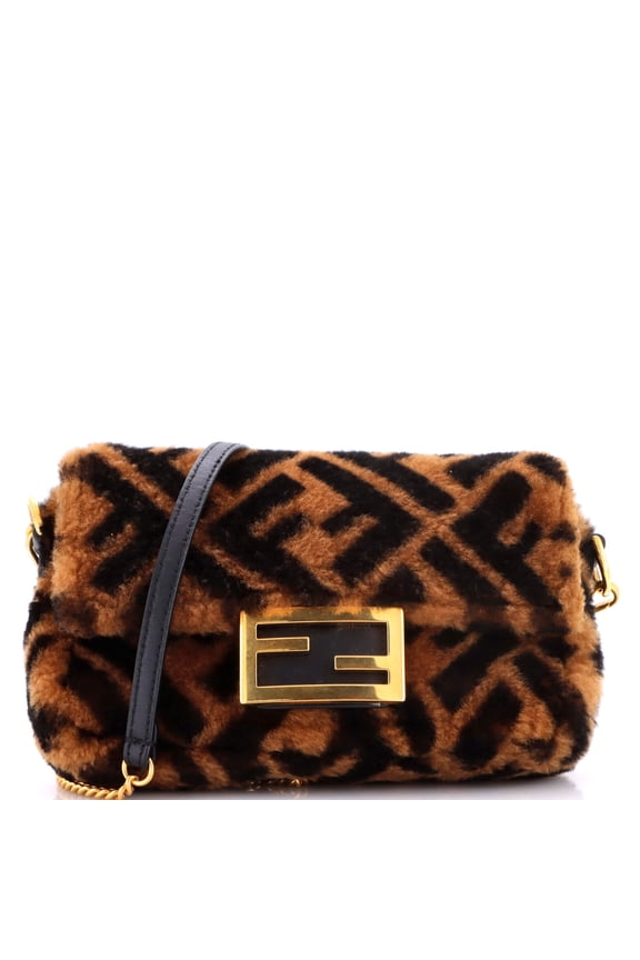 Pre-Owned Baguette NM Bag Zucca Shearling Mini By Rebag