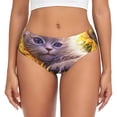 thumbnail image 1 of Balery Daisy Sunflower Lazy Cat Ropa Interior de Algodón para Mujer con Dibujo – Braguitas Cómodas y Elásticas, Estilo Clásico-3X-Large, 1 of 6