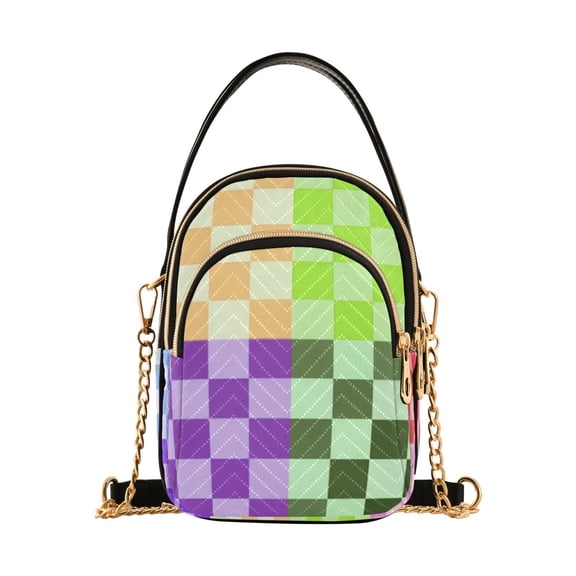 joogoo Women Multicolor Checkered-a2 Chain Crossbody Bags Shoulder Handbag Phone Purse
