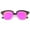 Black-Gold / Magenta Mirror, variant on sunglassLA Unisex Bold Metal Nose Bridge Color Mirror Lens Round Half-Frame Sunglasses (Black-Gold / Gold Mirror) - 52mm