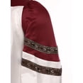 thumbnail image 5 of TiaoBug Men Color Block Clergy Church Robe Loose Fit Long Sleeve Graduation Maxi Gown Burgundy XXL, 5 of 7