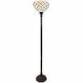 thumbnail image 5 of 62" Brown Traditional Shaped Floor Lamp With White Stained Glass Bowl Shade, 5 of 8