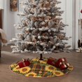 thumbnail image 4 of Disketp Yellow Black Plaid Sunflower Christmas Tree Skirt, Christmas Tree Decorations, Christmas Decor, Tree Mat Decoration(30-48IN)-36", 4 of 6