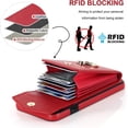 thumbnail image 3 of Compatible iPhone SE 3rd Generation Case 2022,iPhone SE 2020 Case 2nd Gen,iPhone 8 & 7 Case Wallet with 4 Card Slot & Wrist Strap,Phone Case for iPhone SE Wallet Case with Stand for Women Red, 3 of 7