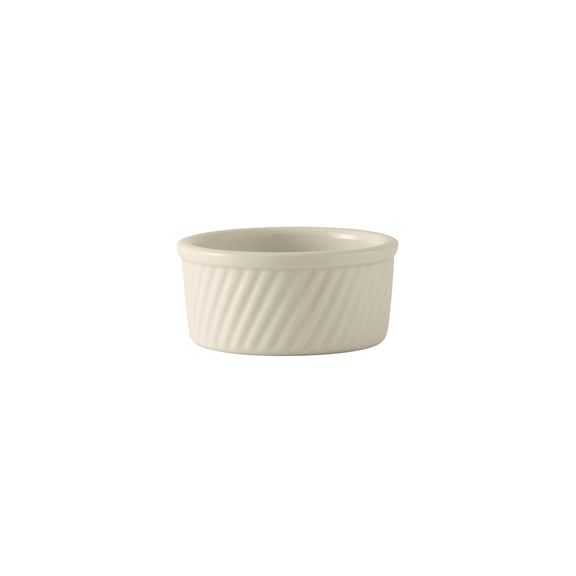 Tuxton China BEX-0804 Soufflé, 8 oz., 4" dia. x 1-7/8"H, round, swirl, microwave & dishwasher safe, oven proof, fully vitrified, lead-free, ceramic, DuraTux, American White/Eggshell, Pack of 12