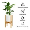 thumbnail image 3 of Hengguang Adjustable Indoor Plant Stand, 15 inch Tall Wooden Plant Holder, Mid Century Modern Wood Stand with Tray, Single Floor Flower Pot Holder for 9-12 inch Width Pots, 3 of 7