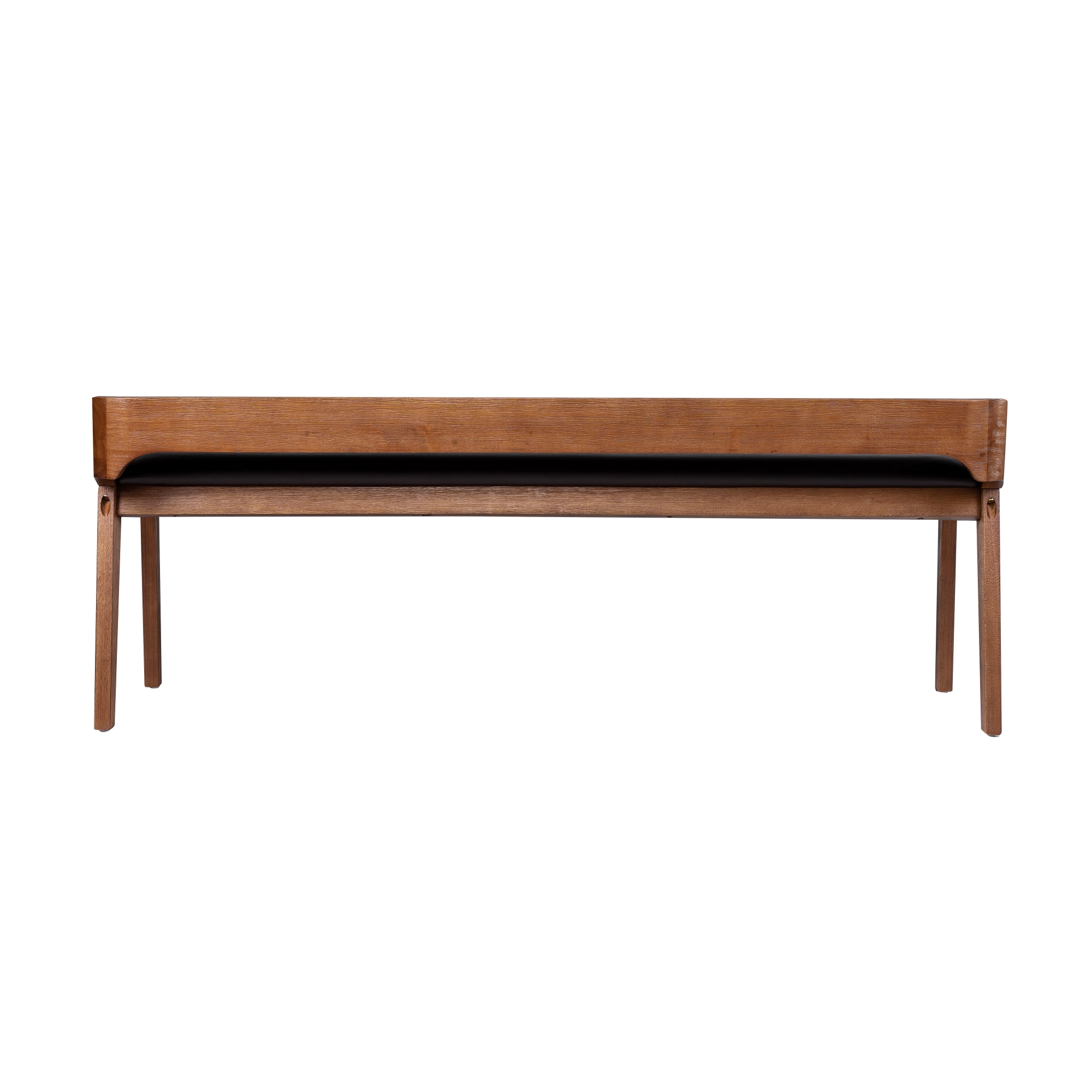 Boraam Rasmus Low Back Acacia Wood Dining Bench with Faux Leather Upholstery