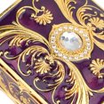 thumbnail image 4 of Riousery Vintage Metal Jewelry Box Women Rectangular Trinket Organizer Gold Purple 3.1in/8cm, 4 of 9
