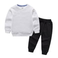 thumbnail image 3 of Godderr 2-14T Kids Boys Girls Fall Sweatshirt Outfit Toddler Solid Color Crewneck Cotton Sweatsuit Sweatpants 2 Piece Set for Teenagers, 3 of 7