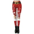 thumbnail image 2 of MKLEKYY Bas Noirs pour Femmes Combinaison Imprimée de Noël pour Femmes avec Pantalon Réduit, 2 of 4