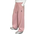 thumbnail image 3 of Kids Sweatpants Casual Straight Straight Leg Sweatpants Girls Pink Sweatpants Baggy Pants Kids Clothes For Teen Girls 10-11 Trendy, 3 of 3