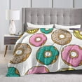 thumbnail image 3 of Fleece Blanket Donut Plush Throw Fuzzy Super Soft Reversible Microfiber Flannel Blankets 50"x40", 3 of 4