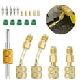 thumbnail image 2 of CSYANXING Brass R410A Adapter Set 1/4 Male 5/16 Female SAE With Gaskets Valve Core Remover For HVAC Refrigeration Servicing, 2 of 8