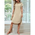 thumbnail image 6 of Ladies Summer Solid Color Slit Midi Dress S, 6 of 9