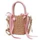 thumbnail image 3 of Bolsos Tejidos para Mujer Bolso Mano Tejido Paja Con Lazo en La Playa (Beige) Azul, 3 of 6