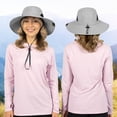 thumbnail image 2 of SUN CUBE Wide Brim Sun Hat for Men & Women, UPF 50+ UV Protection, Breathable Mesh Boonie Hat with Adjustable Chin Strap, Packable Fishing Hiking Safari Hat, Light Grey, 2 of 7