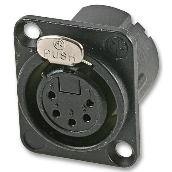 NEUTRIK - XLR Socket, 5 Pole, Chassis, Black