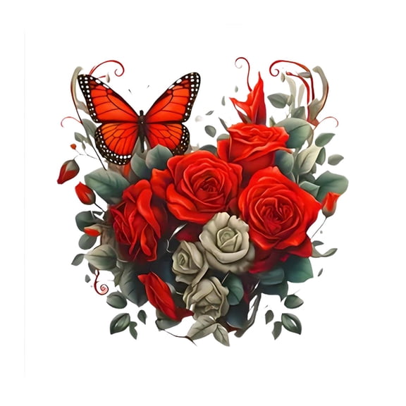 A 6 Inch Red Rose Wall Sticker Waterproof Car Bathroom Tile Decoration Romantic Design