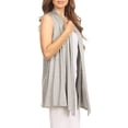 thumbnail image 3 of Moa Collection Women's Casual Open Draped Front Solid Cardigan Vest, 3 of 7