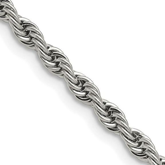 Chisel Stainless Steel Polished 4mm 16 inch Rope Chain