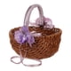 thumbnail image 1 of Cesta de flores para niña, contenedor portátil con asa, elegante tejido de almacenamiento para nuevo con flor violeta, 1 of 9