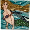 En Vogue B-421 8 x 8 in. Dolphin Mermaid, Decorative Ceramic Art Tile