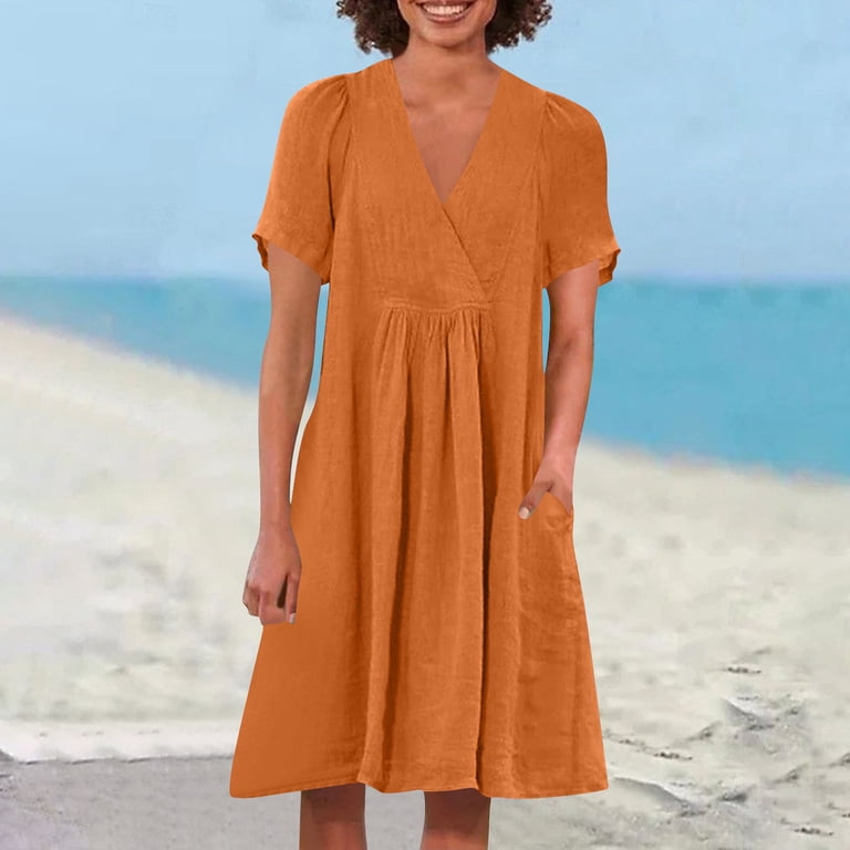 white christmas dresses Cotton Blend A-Line Dress With Pockets · Filly Flair main image 1