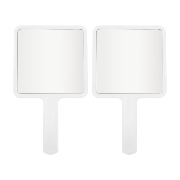 Unique Bargains 2pcs Delicate Square Handheld Mirrors for Personal Grooming White