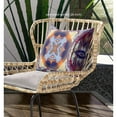 thumbnail image 3 of 20"x20" Purple Peach Indigo Muted Yellow Zippered Broadcloth Geometric Throw Pillow, 3 of 5
